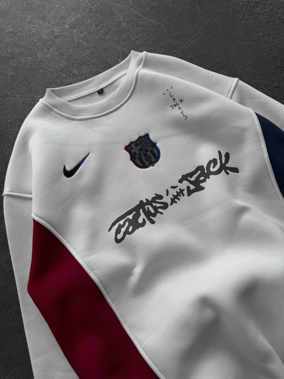 Cactus Jack x FC Barcelona Panelled Crewneck Sweatshirt.