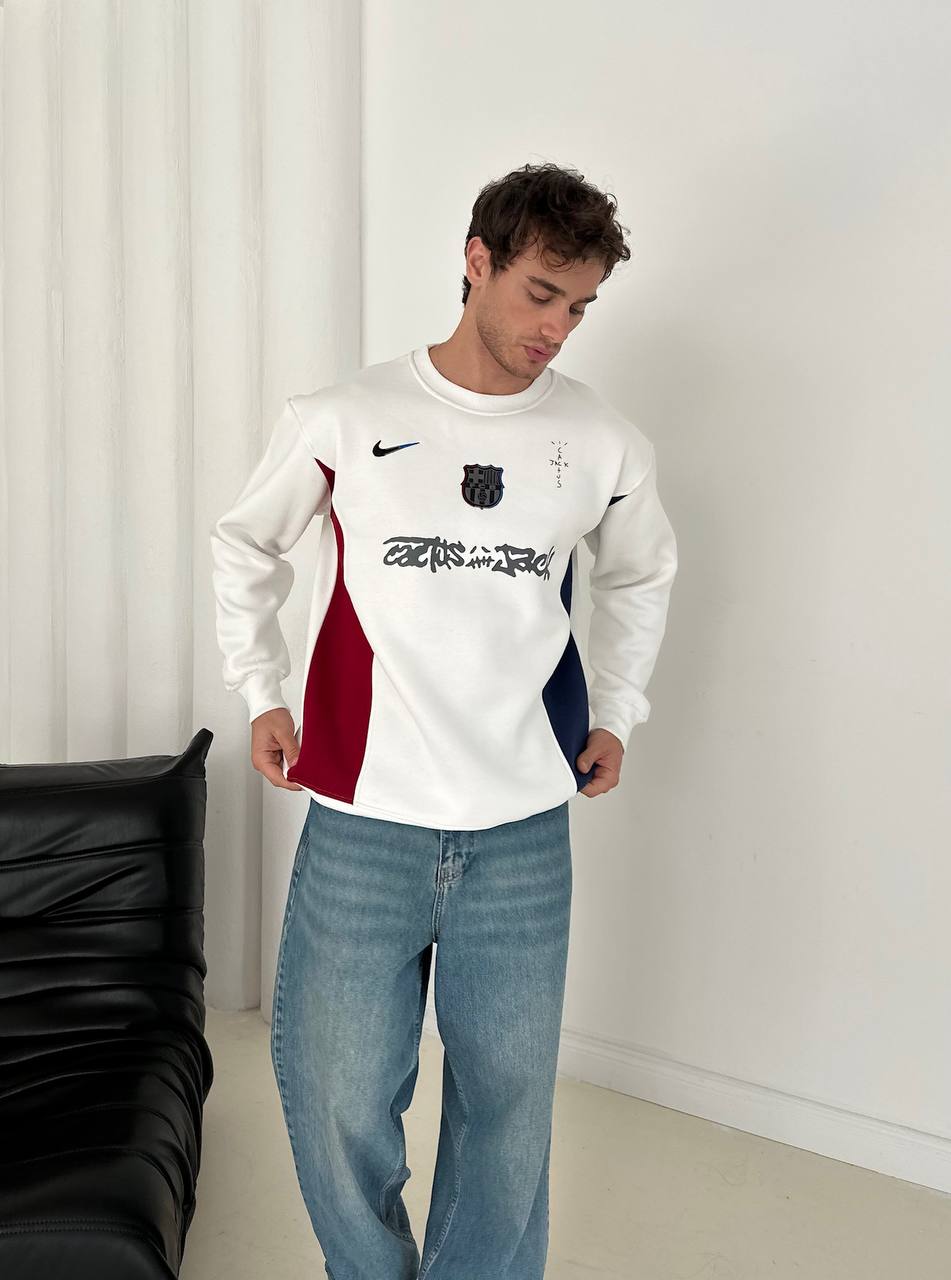 Cactus Jack x FC Barcelona Panelled Crewneck Sweatshirt