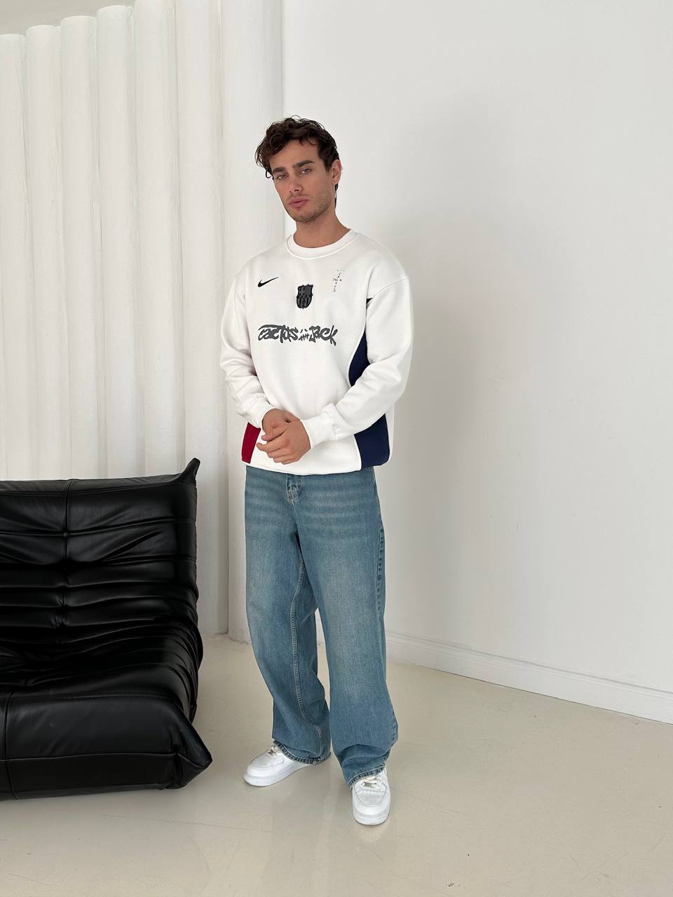 Cactus Jack x FC Barcelona Panelled Crewneck Sweatshirt