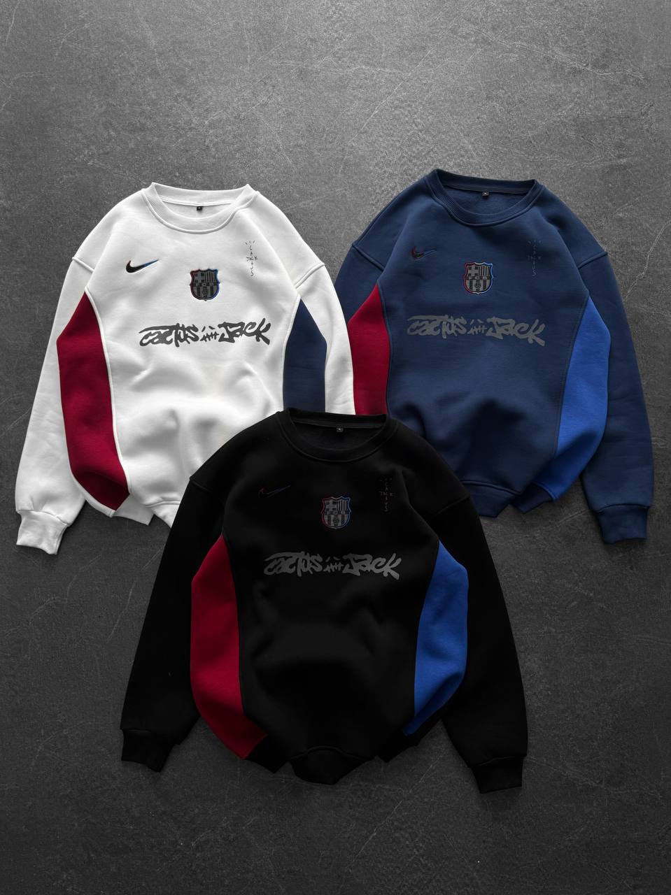 Cactus Jack x FC Barcelona Panelled Crewneck Sweatshirt