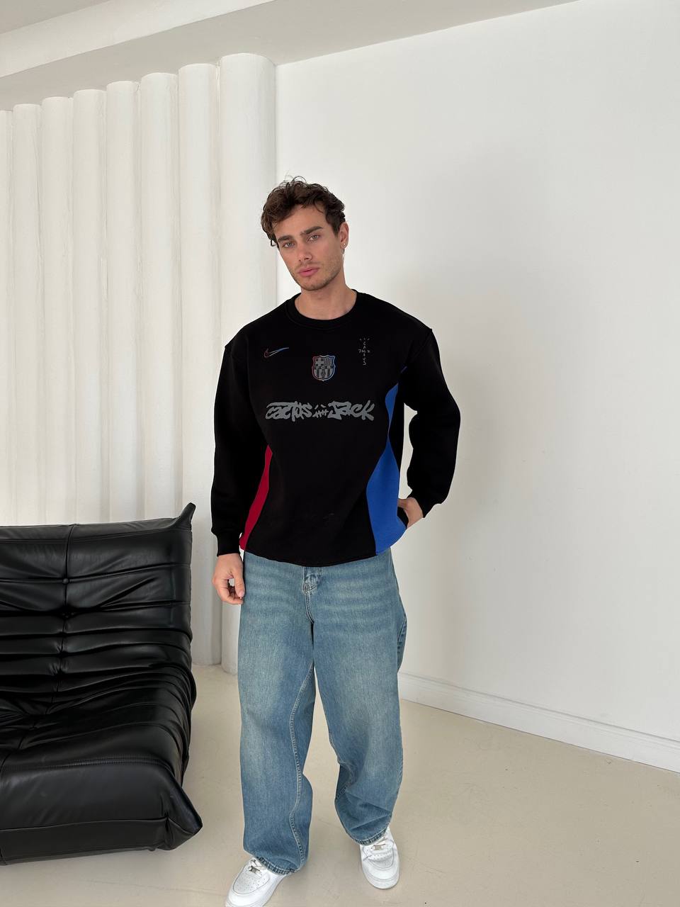 Cactus Jack x FC Barcelona Panelled Crewneck Sweatshirt