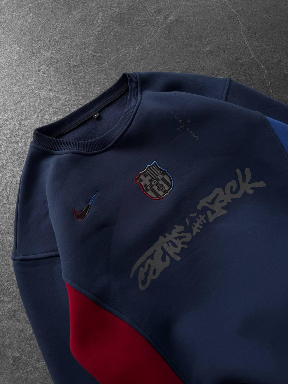 Cactus Jack x FC Barcelona Panelled Crewneck Sweatshirt.