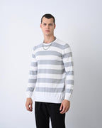 Casual Men's Knitwear with Dual-Tone Stripe Detail
