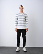 Casual Men's Knitwear with Dual-Tone Stripe Detail