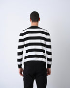 Casual Men's Knitwear with Dual-Tone Stripe Detail