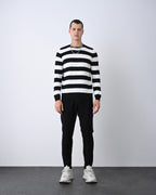 Casual Men's Knitwear with Dual-Tone Stripe Detail