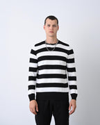 Casual Men's Knitwear with Dual-Tone Stripe Detail