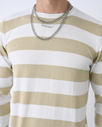 Casual Men's Knitwear with Dual-Tone Stripe Detail