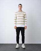 Casual Men's Knitwear with Dual-Tone Stripe Detail