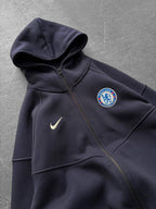 Chelsea FC Tech Style Hoodie, Modern Full-Zip Soccer Sweatshirt