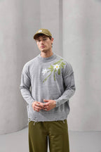Distressed Floral Knit Sweater