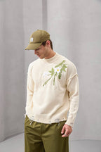 Distressed Floral Knit Sweater