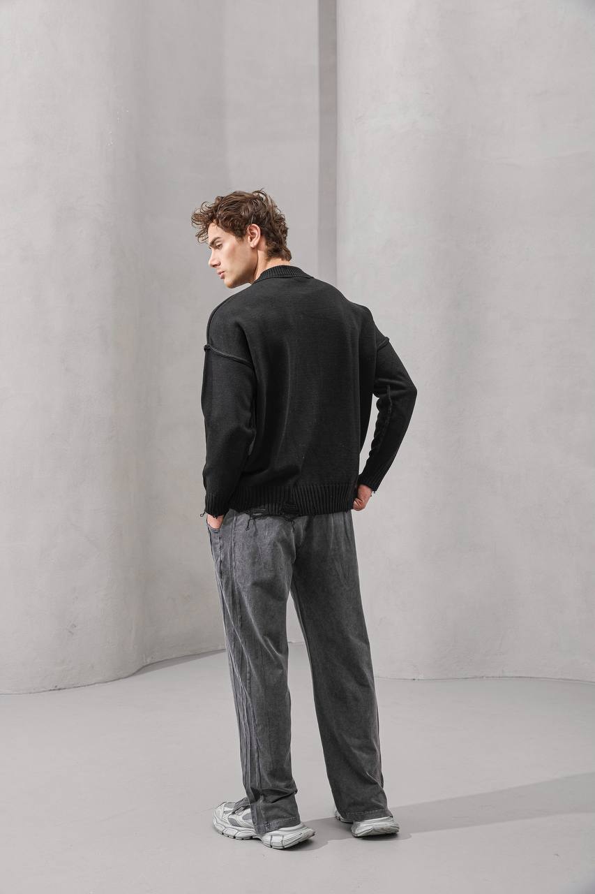 Distressed Floral Knit Sweater