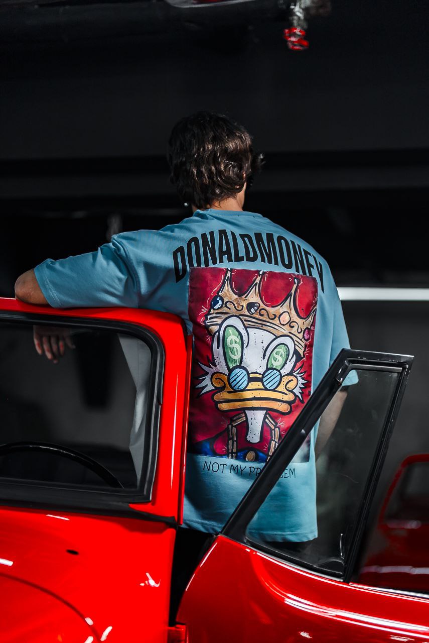 Donald Money Duck Graphic Tee, Funny Cartoon T-Shirt, Dollar Sunglasses