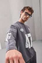 Double-Layer "47" Graphic Long Sleeve Tee