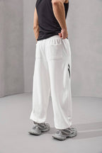 Double Stripe Wide-Leg Sweatpants