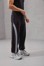 Double Stripe Wide-Leg Sweatpants