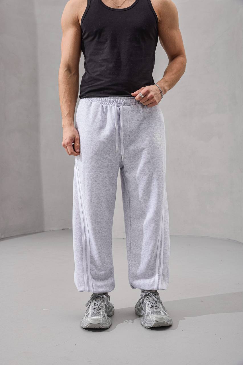 Double Stripe Wide-Leg Sweatpants