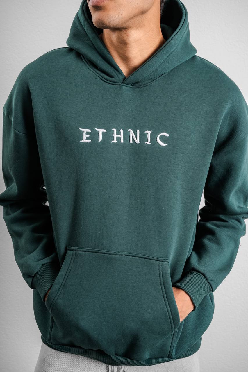 Ethnic Embroidered Oversized Hoodie Sweatshirt