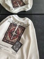 Ethnic Rug Pattern Oversized Sweatshirt - Cozy and Stylish Streetwear