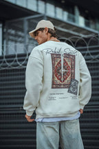 Ethnic Rug Pattern Oversized Sweatshirt - Cozy and Stylish Streetwear