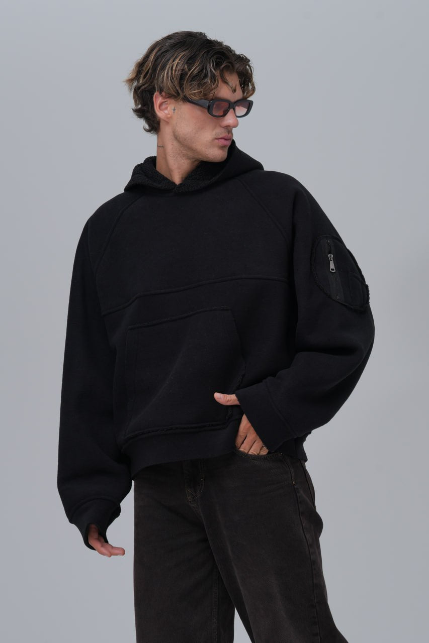 Exposed Seam Fleece Hoodie