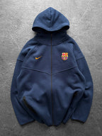 FC Barcelona Tech Style Hoodie, Modern Barça Full-Zip Sweatshirt