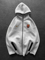 FC Barcelona Tech Style Hoodie, Modern Barça Full-Zip Sweatshirt