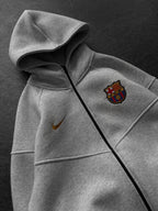 FC Barcelona Tech Style Hoodie, Modern Barça Full-Zip Sweatshirt