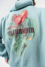 FleurNoir No.111 Oversized Floral Print Hoodie