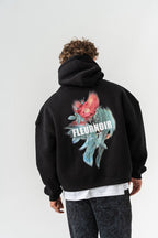 FleurNoir No.111 Oversized Floral Print Hoodie