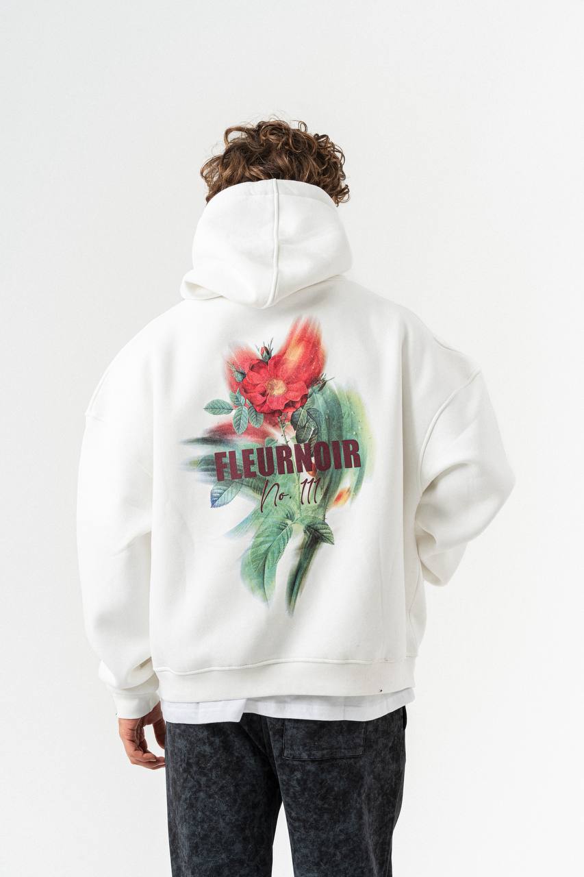 FleurNoir No.111 Oversized Floral Print Hoodie