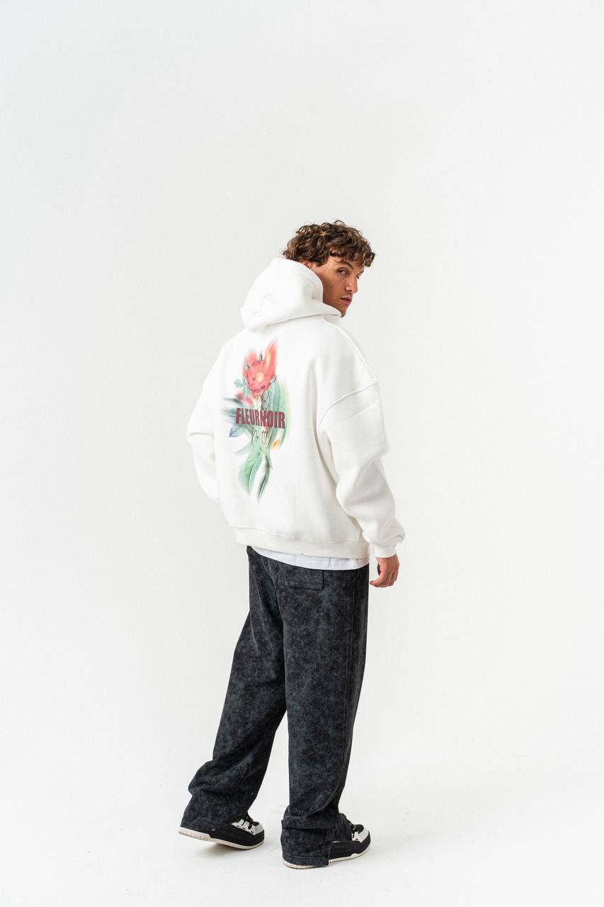 FleurNoir No.111 Oversized Floral Print Hoodie