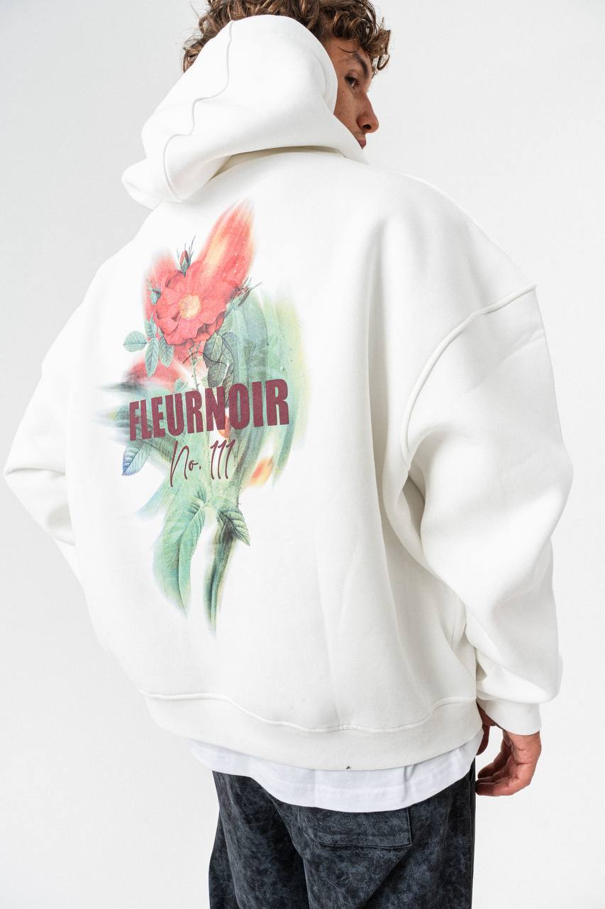 FleurNoir No.111 Oversized Floral Print Hoodie