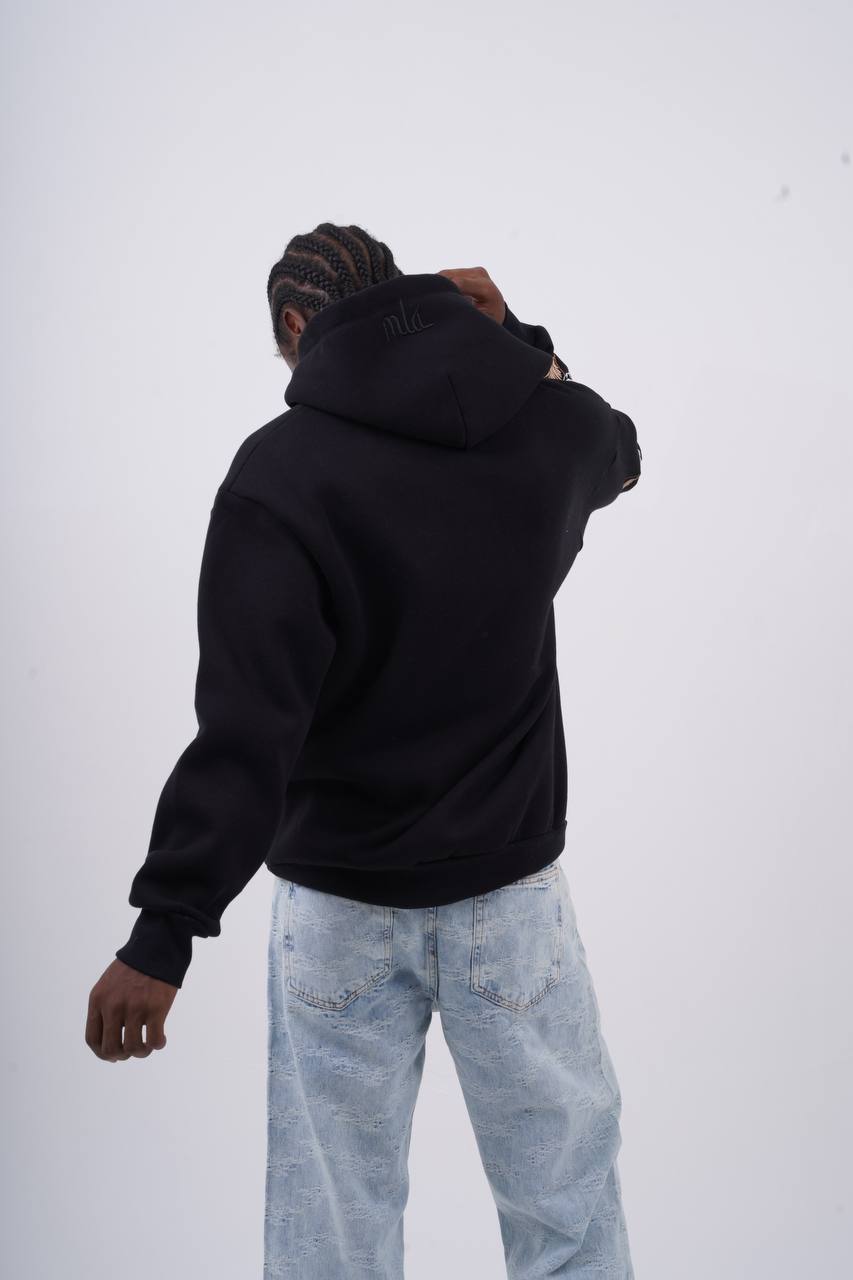 Floral Sleeve Embroidered Hoodie