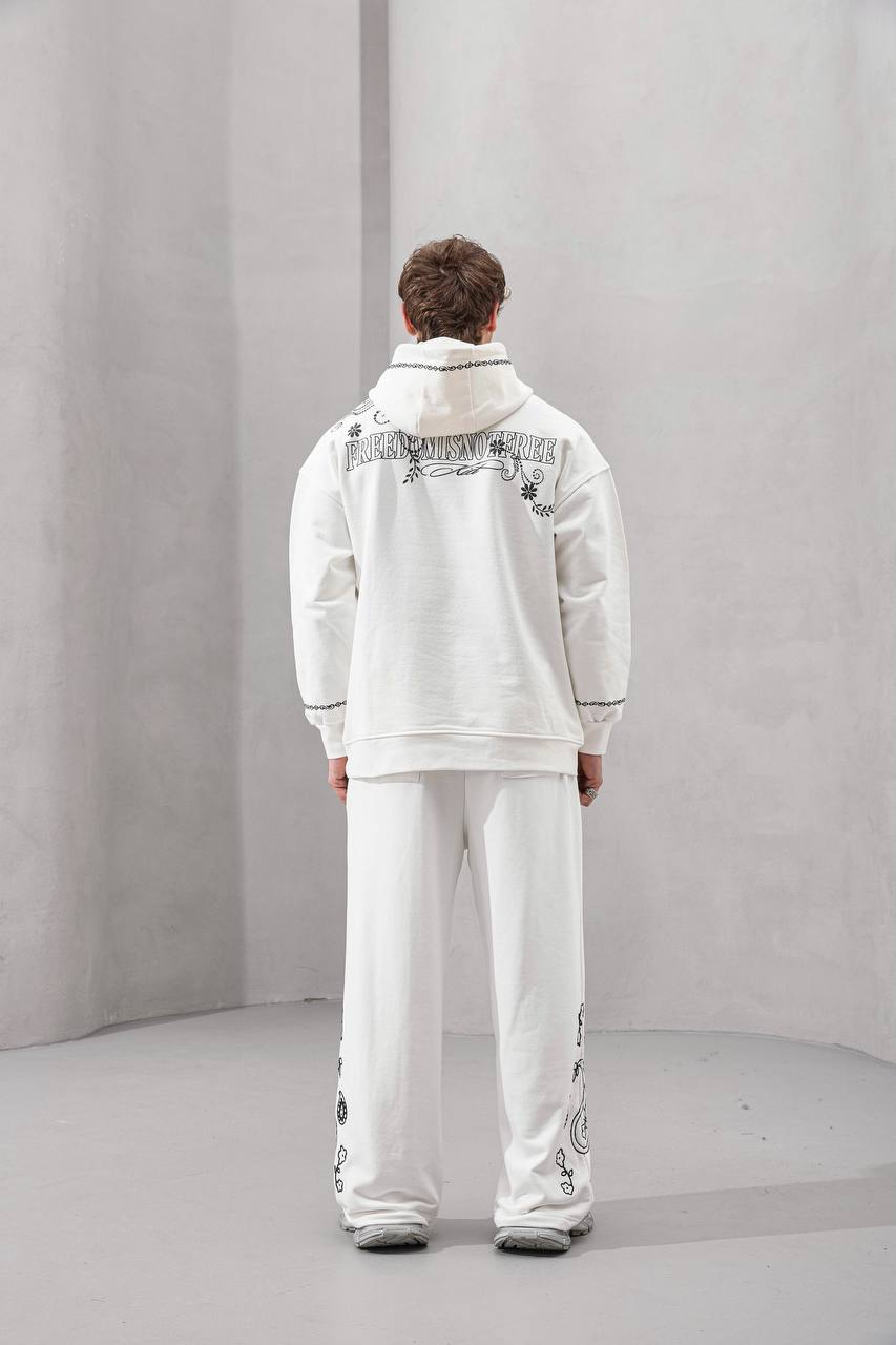 Freedom Is Not Free Floral Embroidered Hoodie