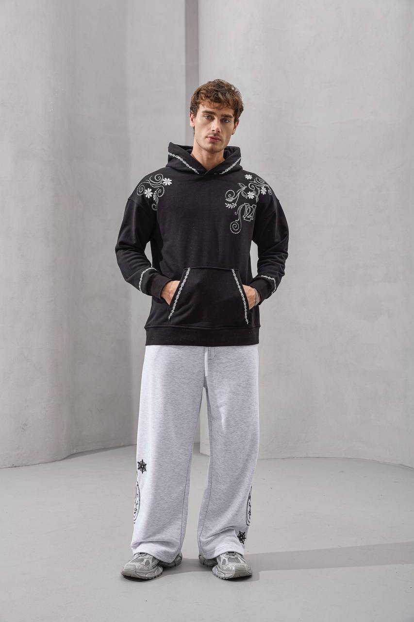 Freedom Is Not Free Floral Embroidered Hoodie