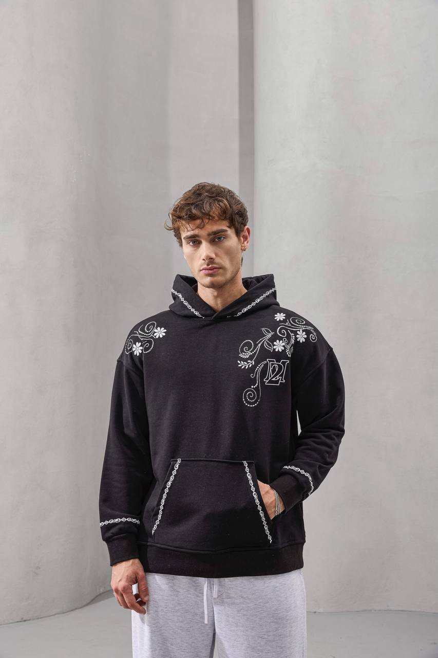 Freedom Is Not Free Floral Embroidered Hoodie