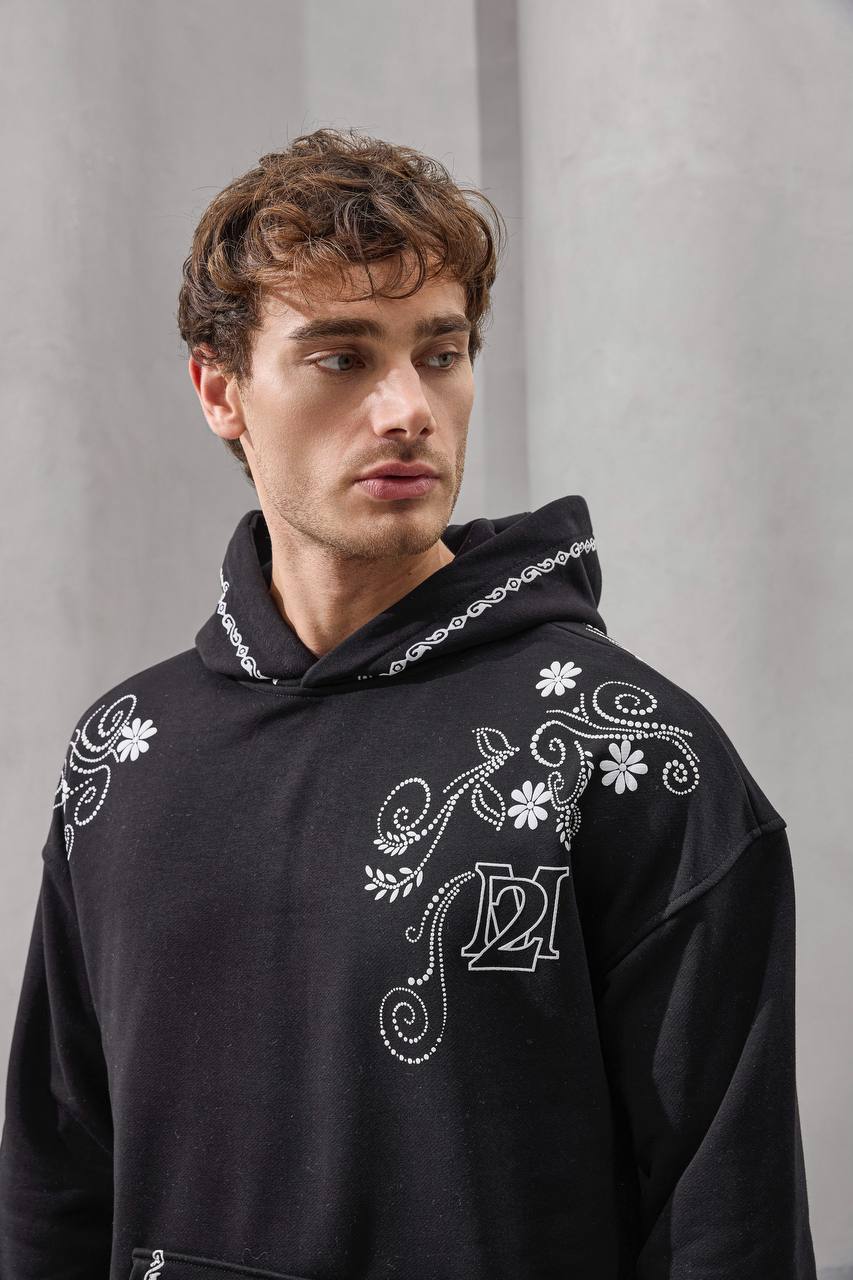 Freedom Is Not Free Floral Embroidered Hoodie