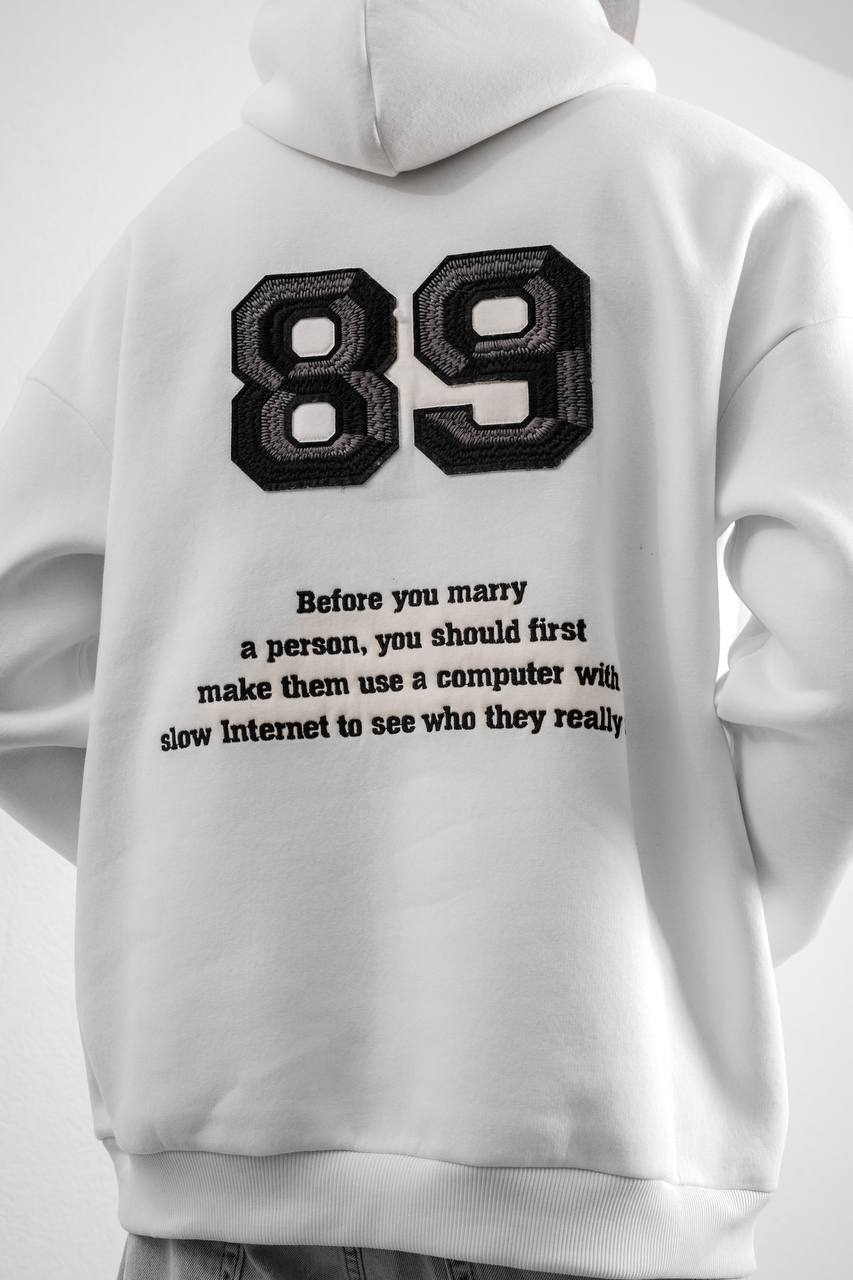 Funny '89' Graphic Hoodie with Humorous Quote