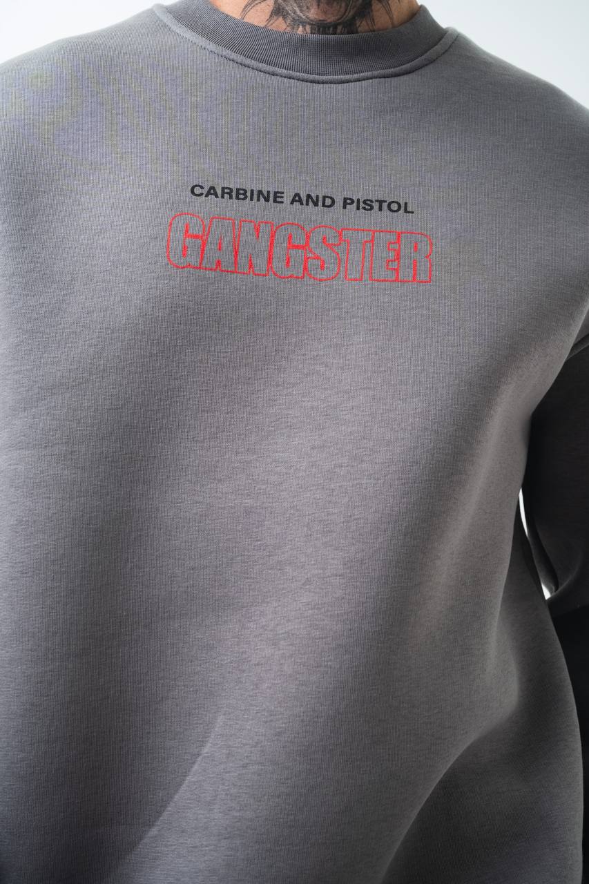 Gangster Oversized Sweatshirt: Urban Streetwear & Graphic Design