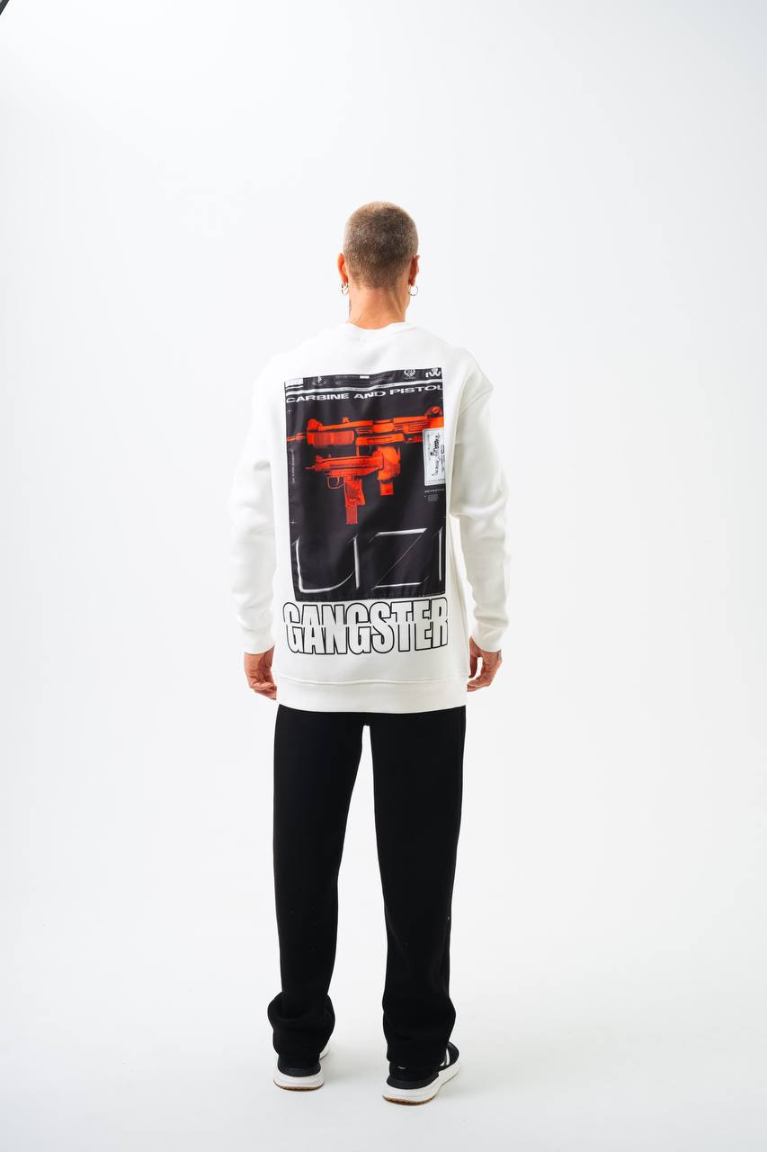 Gangster Oversized Sweatshirt: Urban Streetwear & Graphic Design