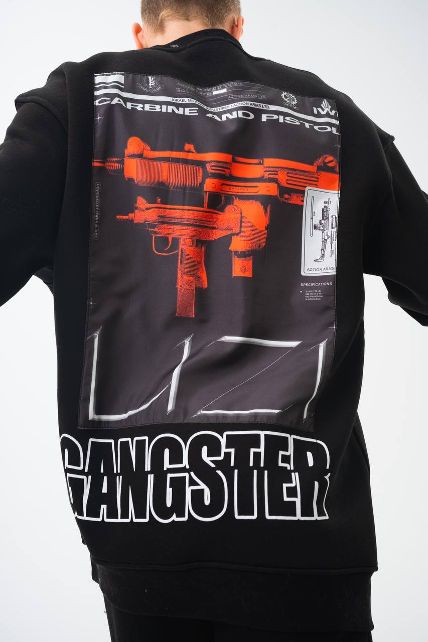 Gangster Oversized Sweatshirt: Urban Streetwear & Graphic Design