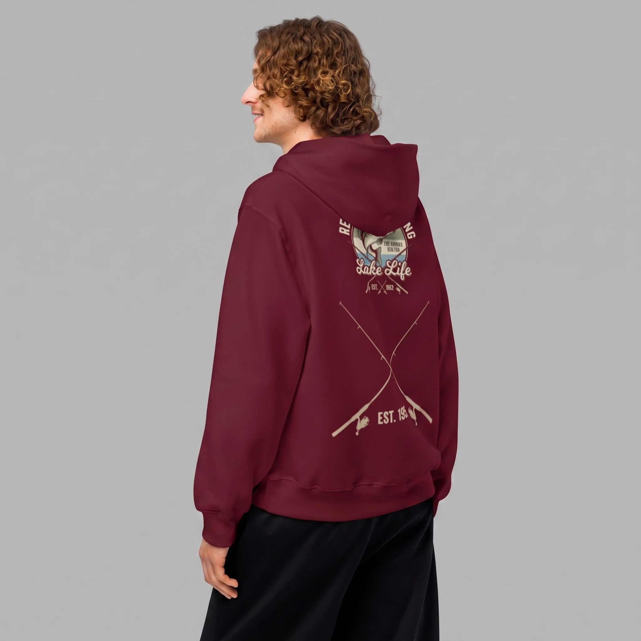 Retro Bass Fishing Oversized Hoodie