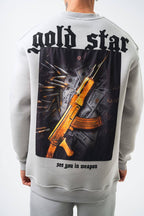 Gold Star' Urban Streetwear Sweatshirt: Weapon & Money Graphic