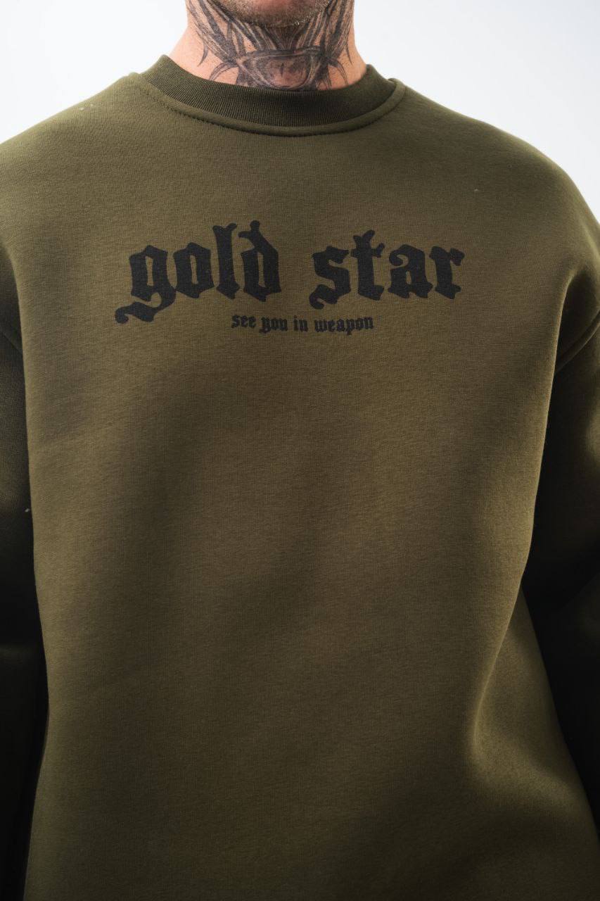 Gold Star' Urban Streetwear Sweatshirt: Weapon & Money Graphic