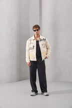 Harvest Spirits illustrated canvas jacket with nature artwork – Withinblack streetwear fashion