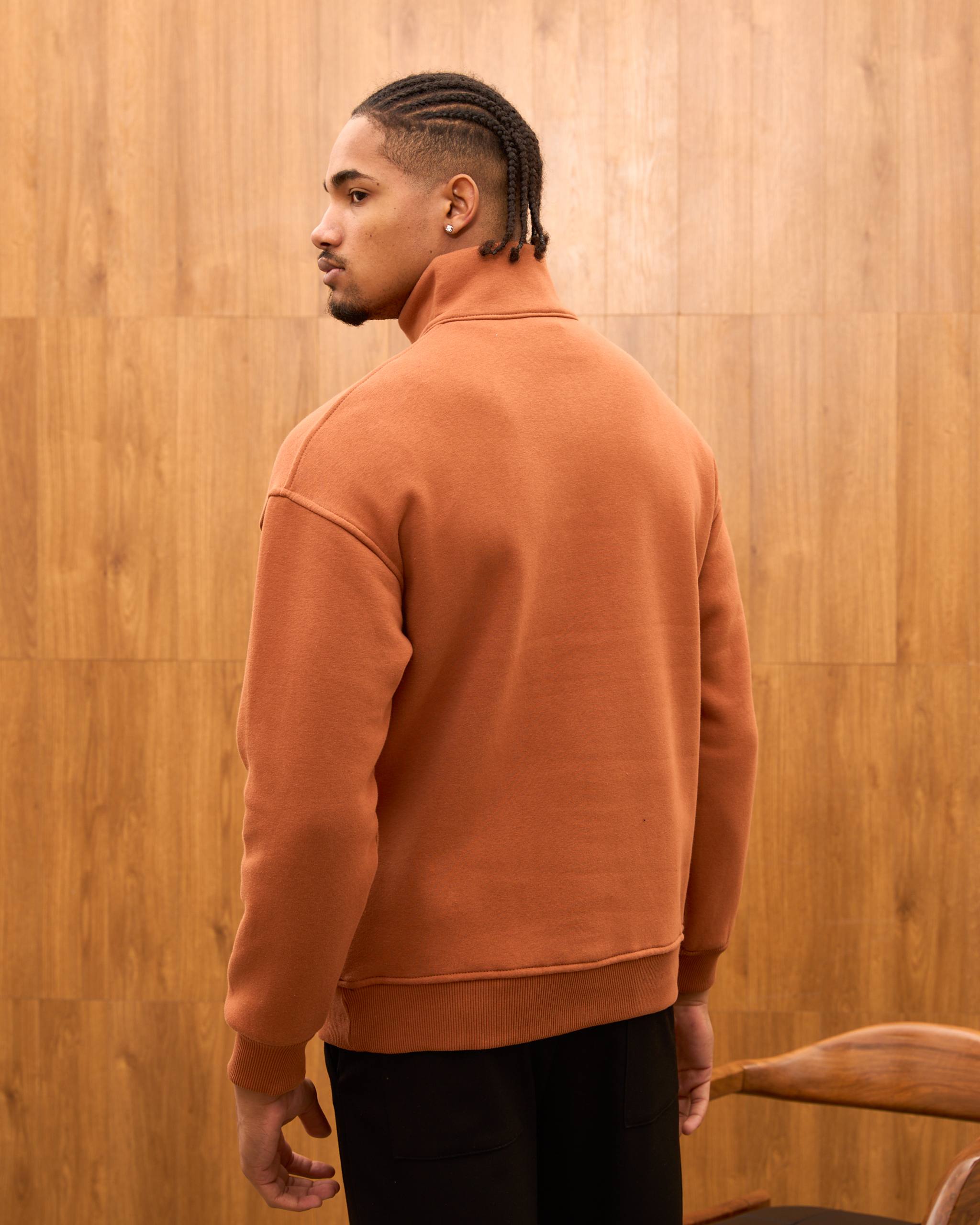 Heavyweight Oversize Quarter Zip Sweatshirt for Men - Minimalist Funnel Neck Fleece Pullover