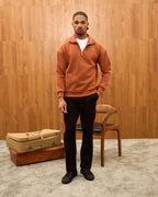 Heavyweight Oversize Quarter Zip Sweatshirt for Men - Minimalist Funnel Neck Fleece Pullover