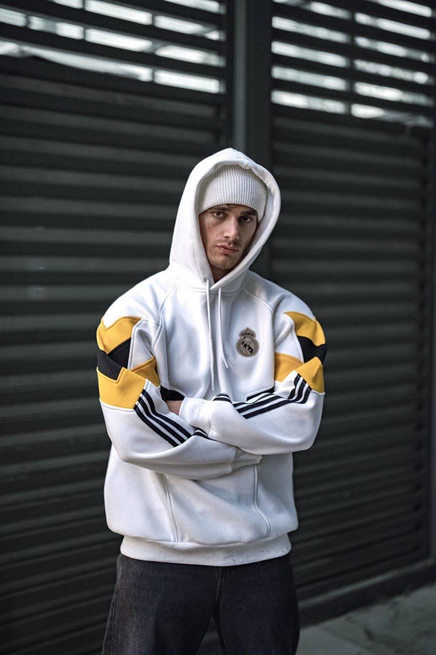 Real Madrid Hooded Oversized Sweatshirt - Stylish and Comfortable.